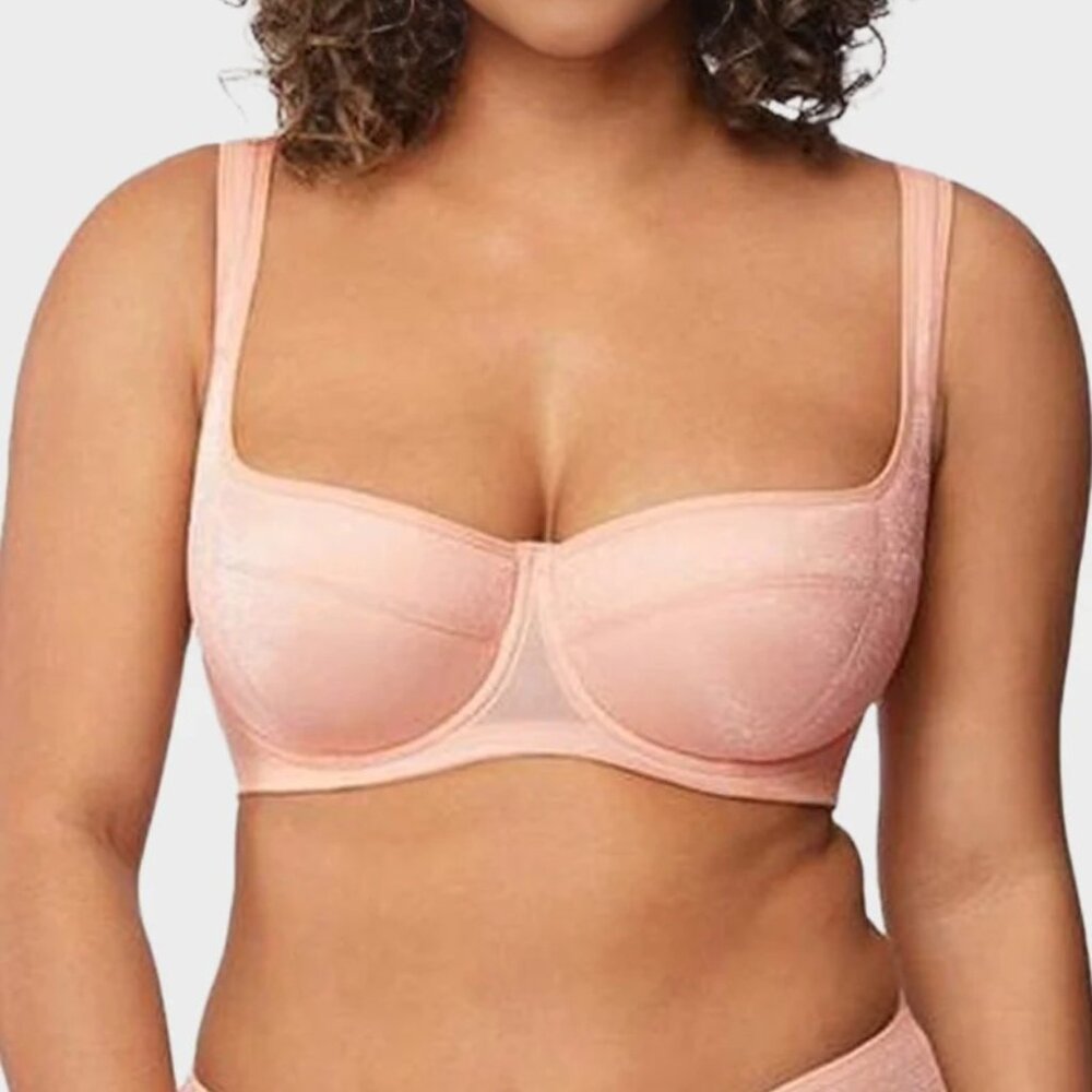 NWT Shecurve Shimmer Lightly Padded Balconette Bra 34 DD/E